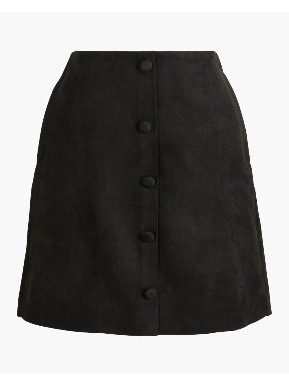 J.Crew Re-Imagined Black Faux Suede Button Front Mini Skirt Size 6 NWT